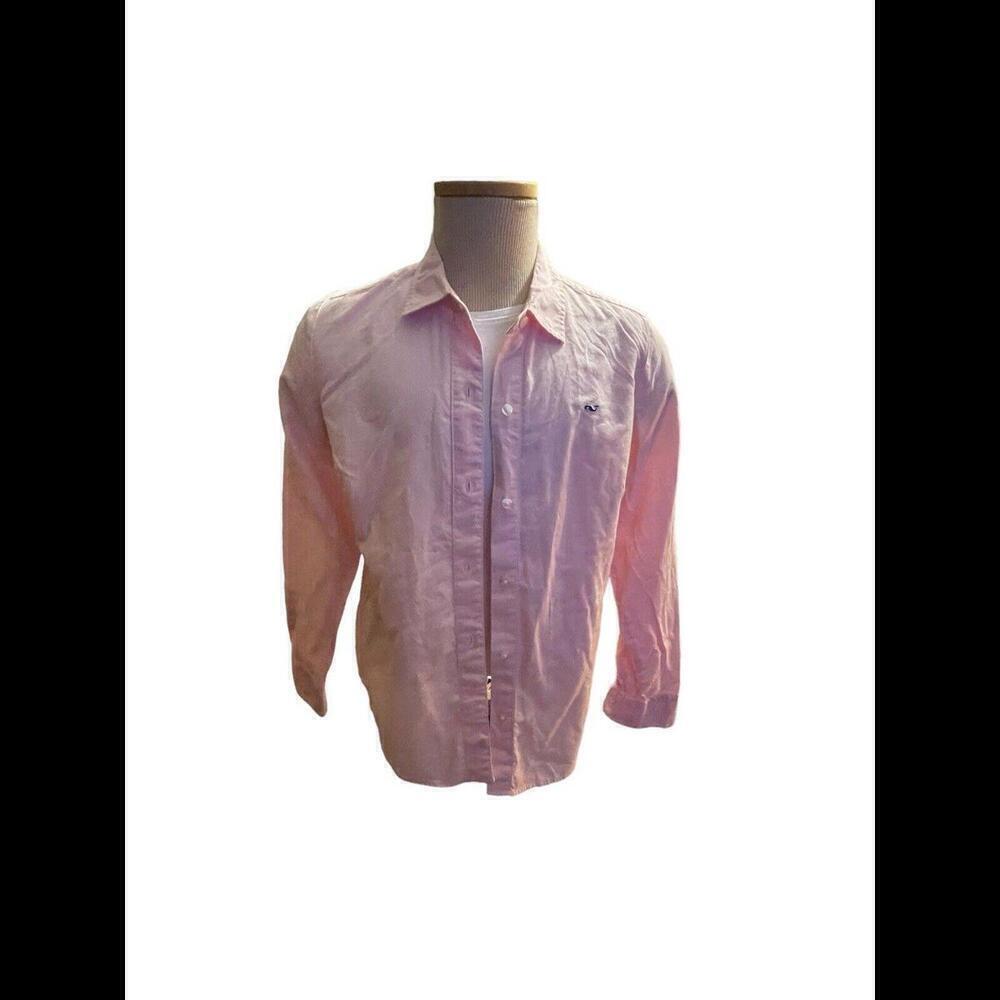 Vineyard Vines Women Pink Long Sleeve Button-Down Shirt 10 WT10